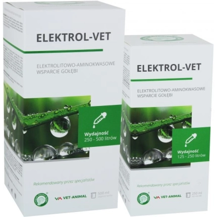 ELEKTROL-VET 250 ml - elektrolitowo-aminokwasowe wsparcie gołębi